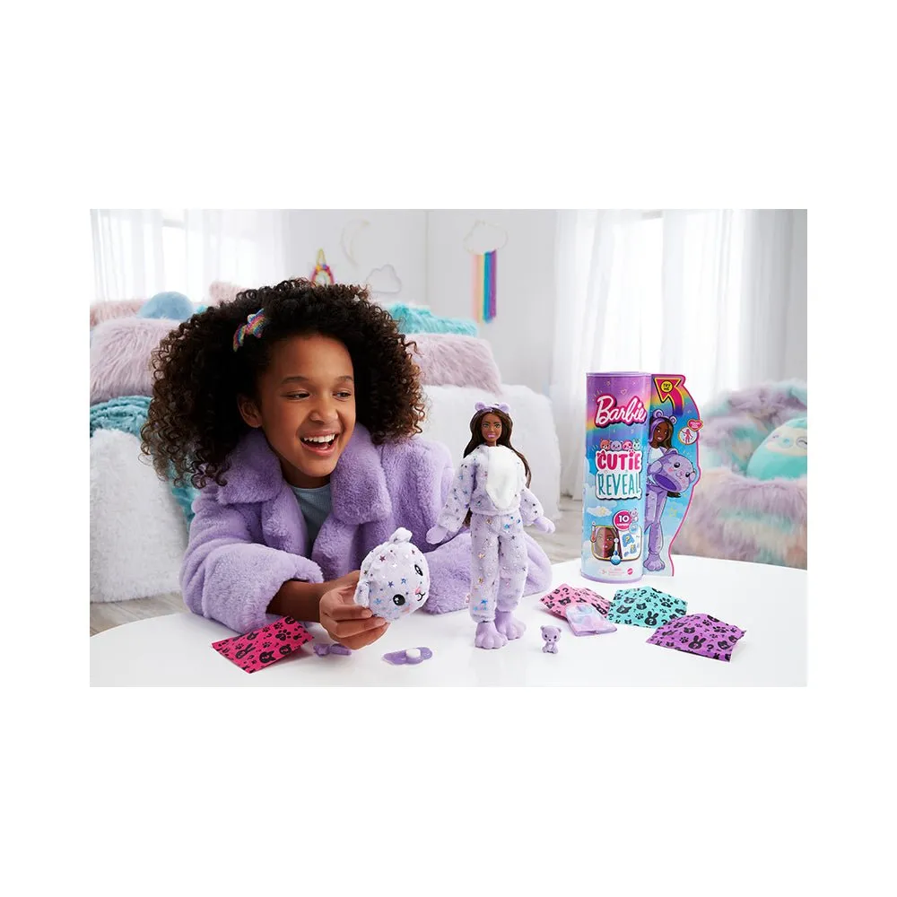 Barbie Doll Cutie Reveal Teddy Plush Costume Doll with Pet, Color Change