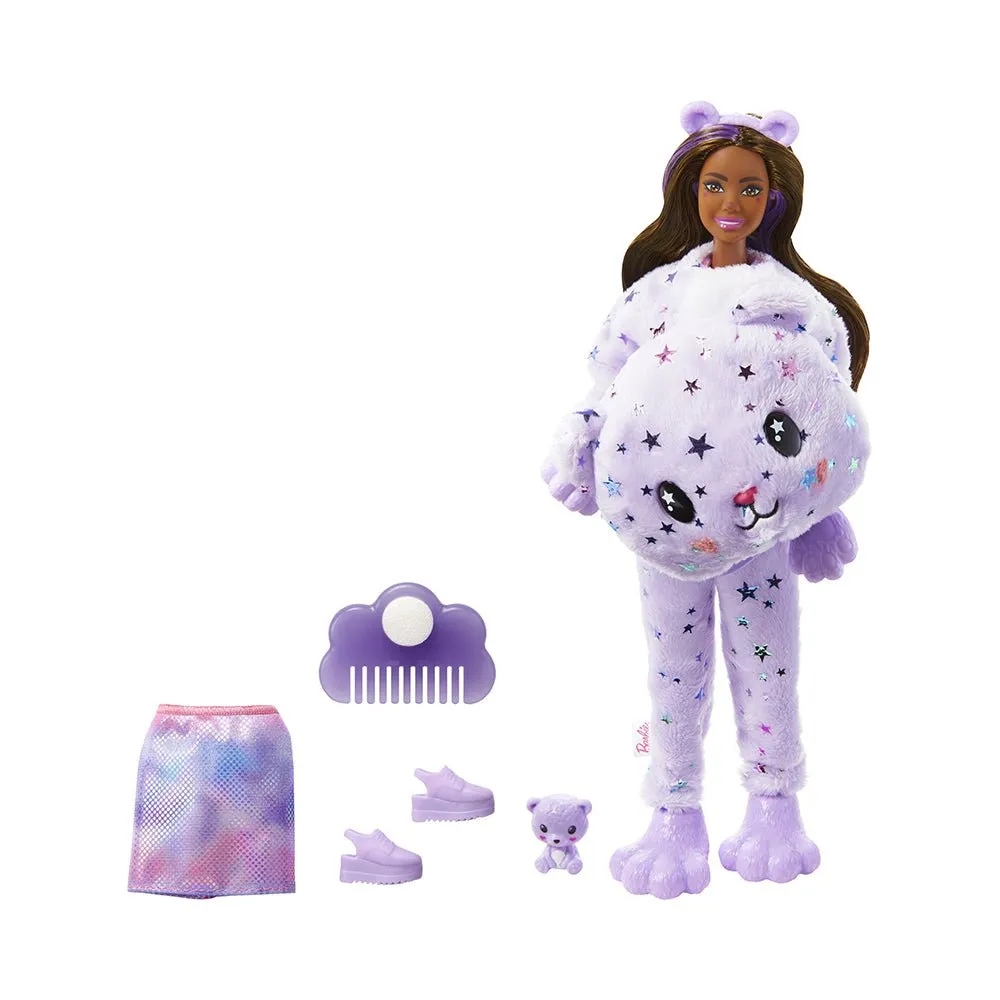 Barbie Doll Cutie Reveal Teddy Plush Costume Doll with Pet, Color Change