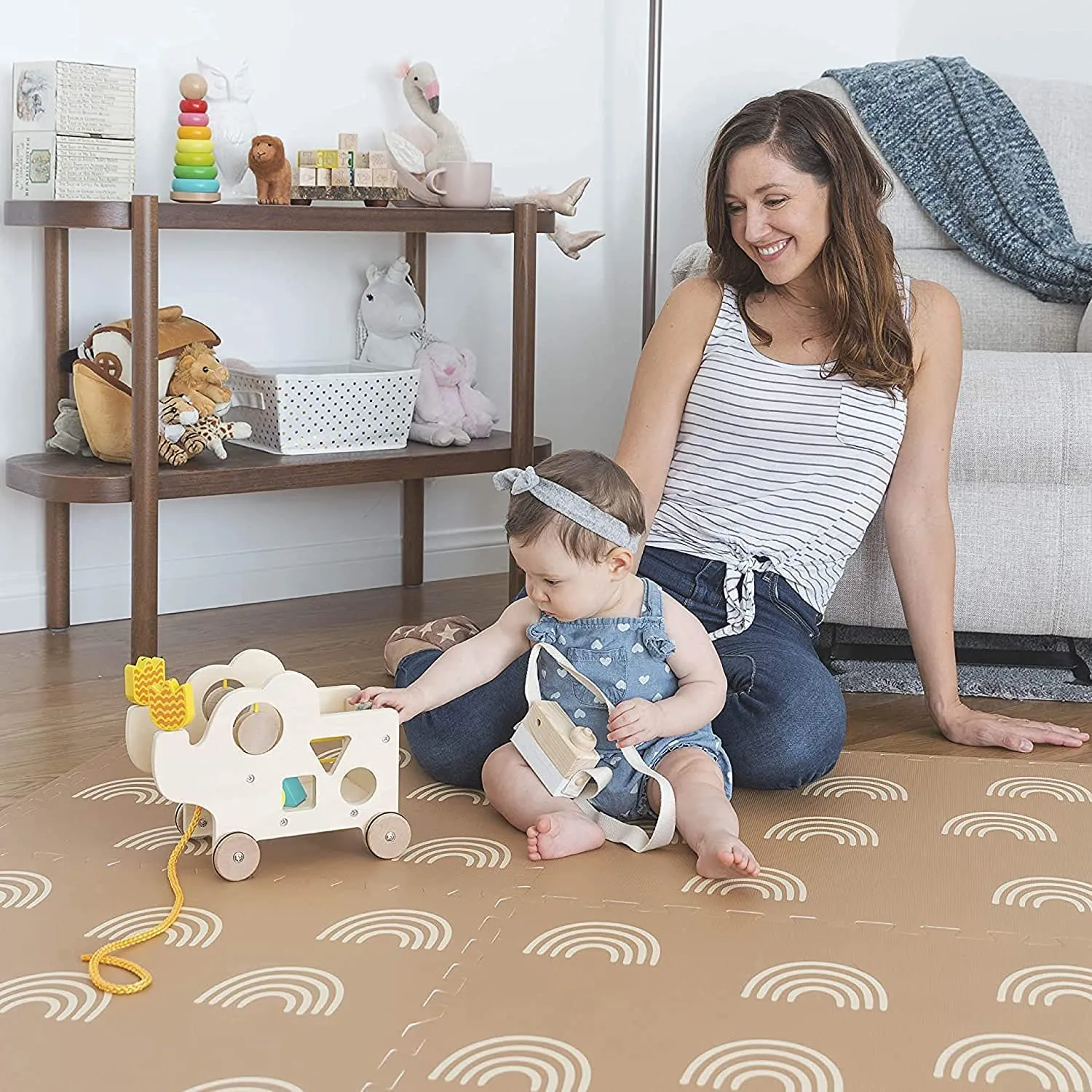 Boho Rainbow Puzzle Play Mat Tiles