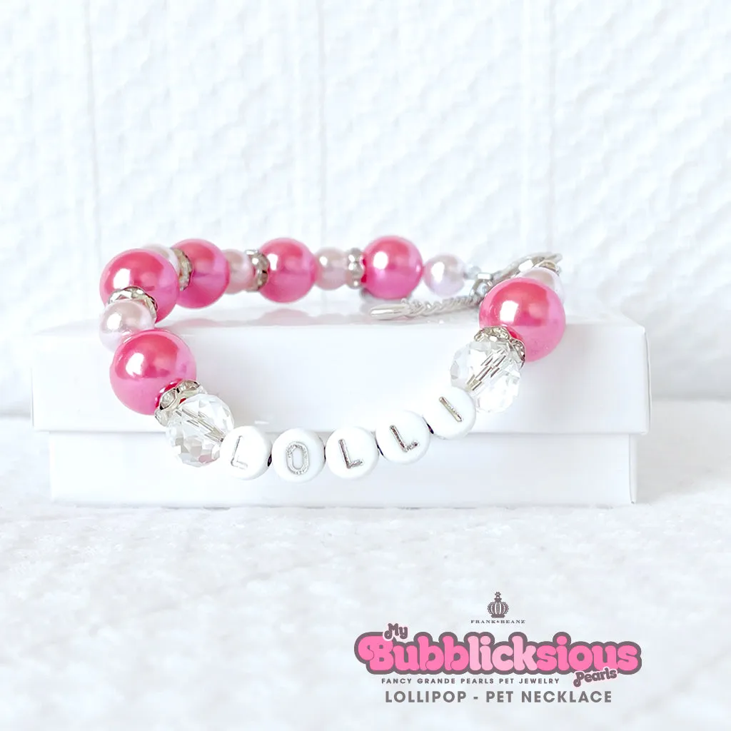 Bubblicksious Bubble Gum LOLLIPOP Pearl Dog Necklace