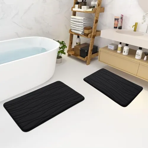 Buganda Memory Foam Bathroom Rug Mat 59x20, Extra Soft and Absorbent Bath Mats, Non-Slip and Machine Washable Bath Rugs for Bathroom Floor,Tub and Shower, Royal Blue