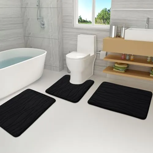 Buganda Memory Foam Bathroom Rug Mat 59x20, Extra Soft and Absorbent Bath Mats, Non-Slip and Machine Washable Bath Rugs for Bathroom Floor,Tub and Shower, Royal Blue