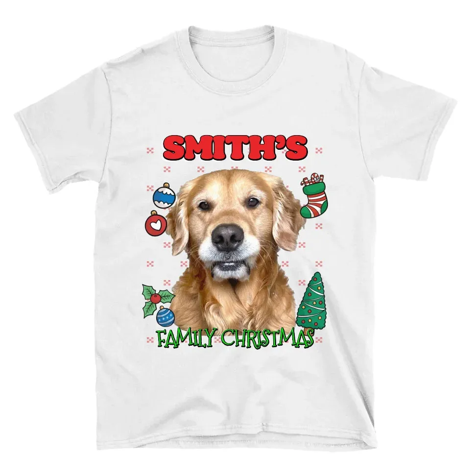 Custom Christmas Pet Photo T-Shirt