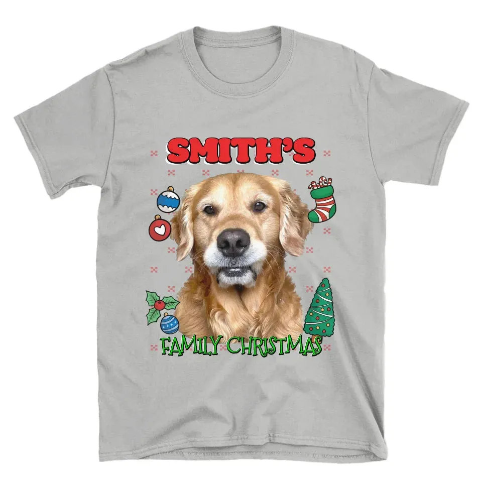 Custom Christmas Pet Photo T-Shirt