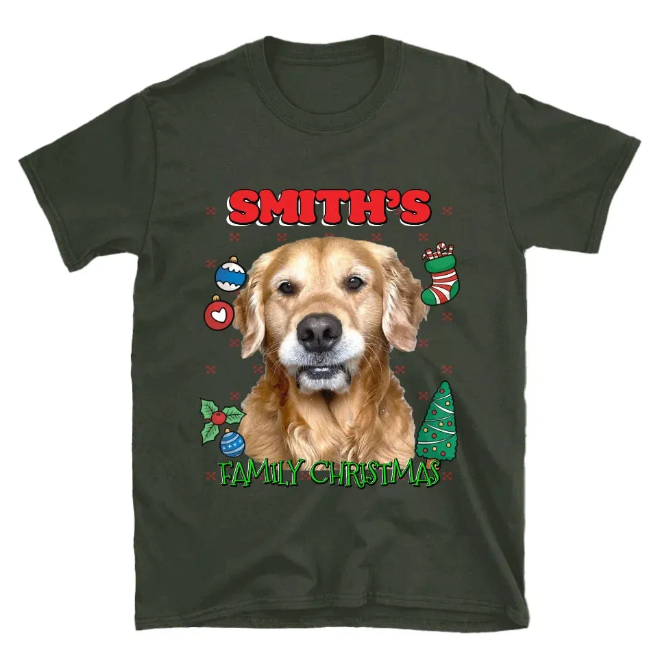 Custom Christmas Pet Photo T-Shirt