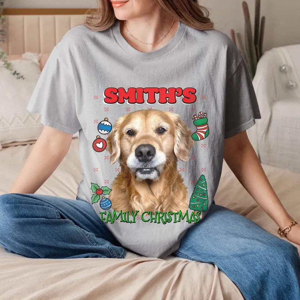 Custom Christmas Pet Photo T-Shirt
