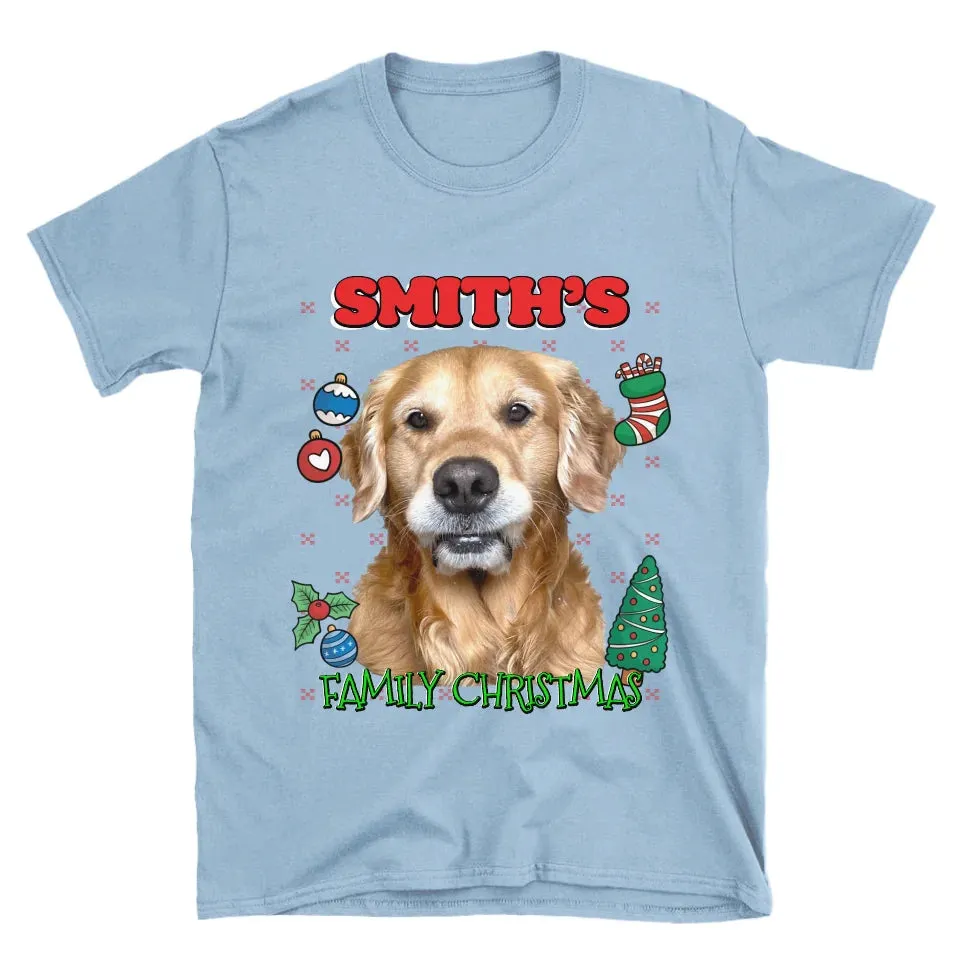 Custom Christmas Pet Photo T-Shirt