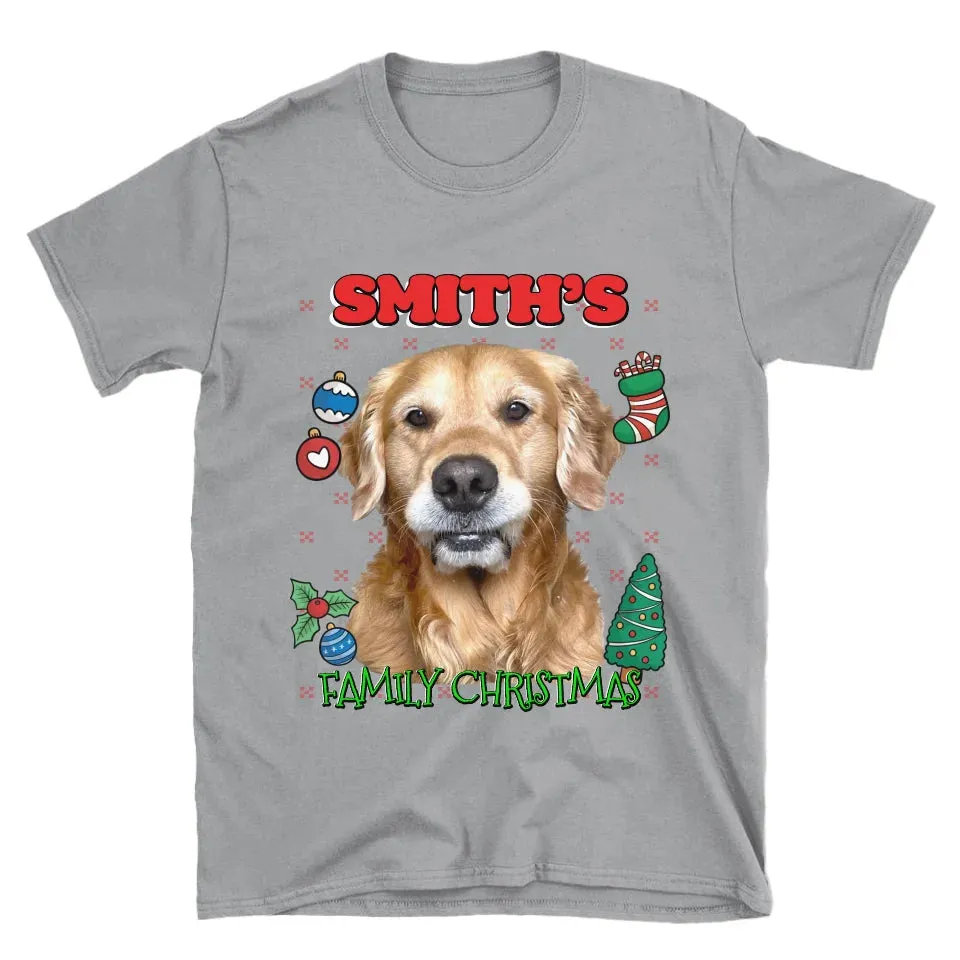 Custom Christmas Pet Photo T-Shirt