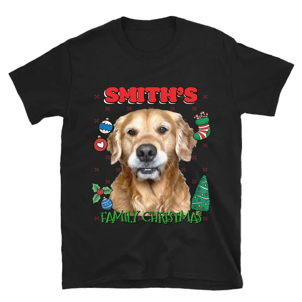 Custom Christmas Pet Photo T-Shirt