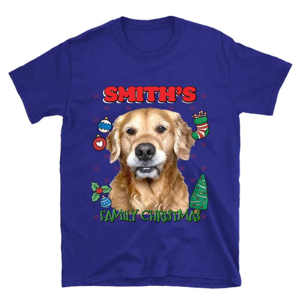 Custom Christmas Pet Photo T-Shirt