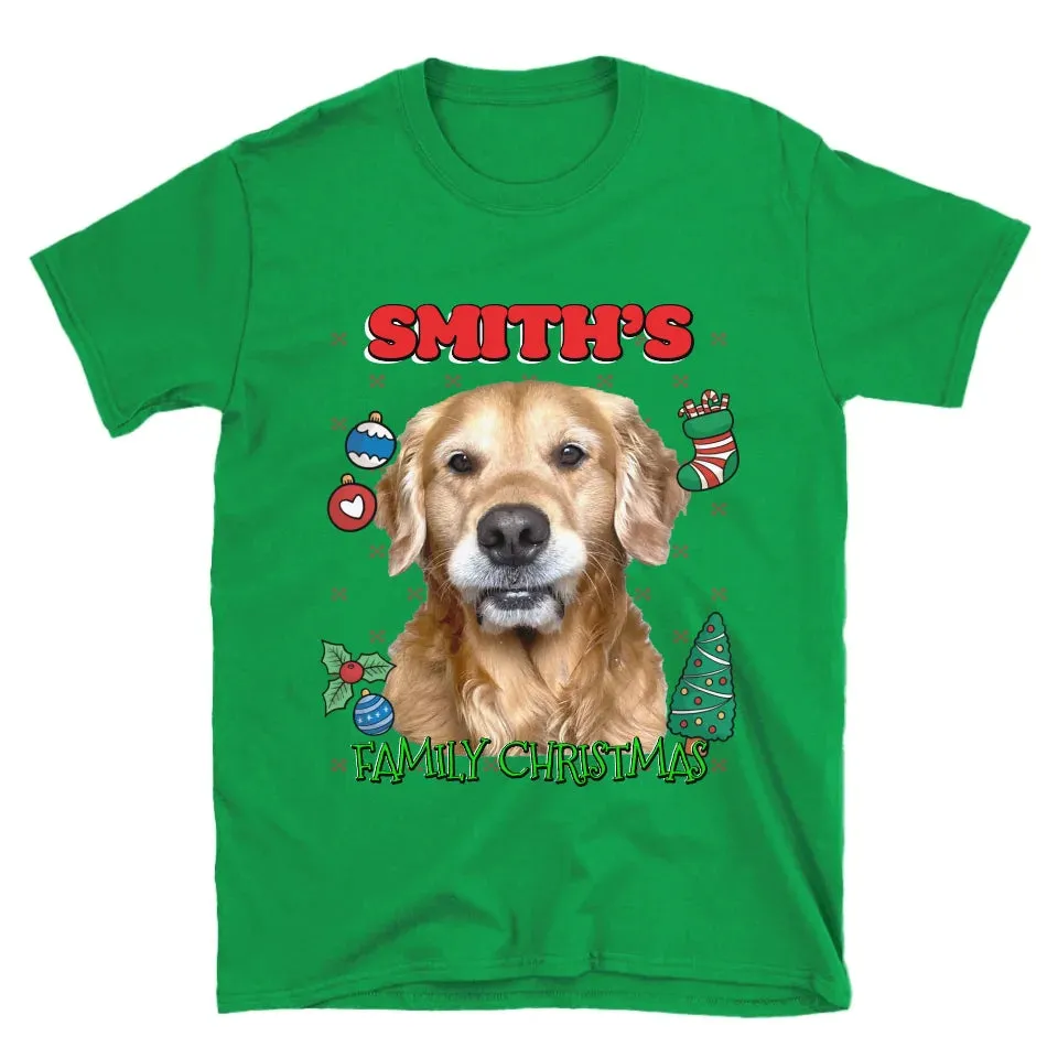 Custom Christmas Pet Photo T-Shirt
