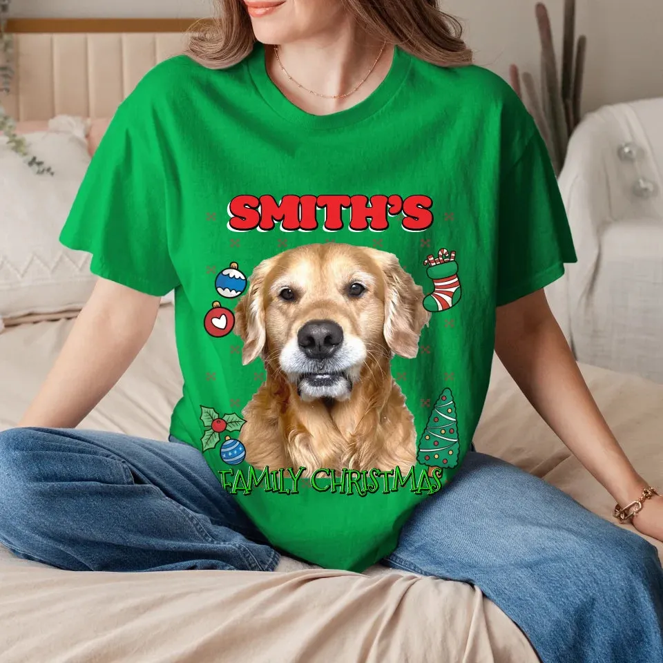 Custom Christmas Pet Photo T-Shirt