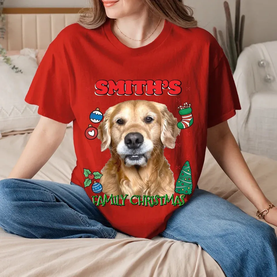 Custom Christmas Pet Photo T-Shirt