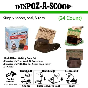 Dispoz-A-Scoop Bags- No Touch, Sanitary Dog Poop Scoopers  (24 Count)