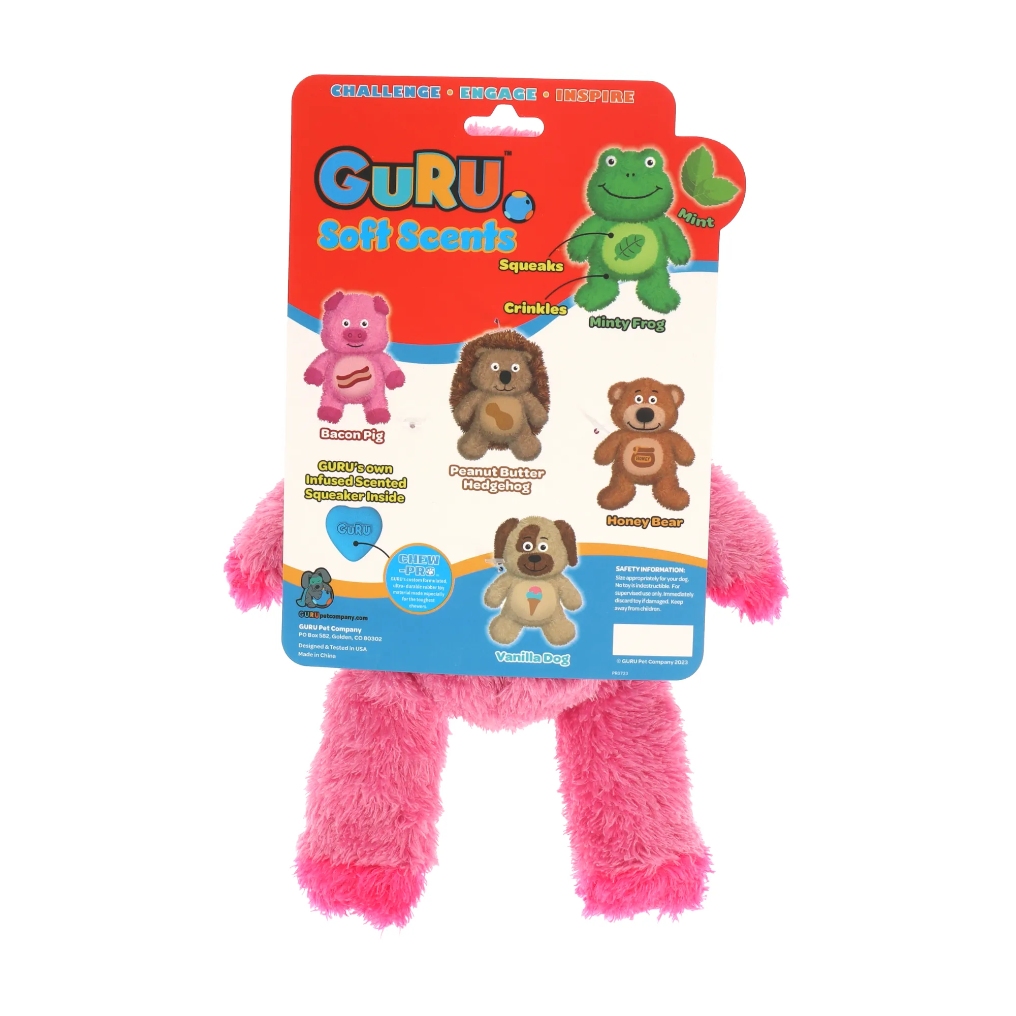 GURU Soft Scents Pig Bacon Dog Toy Medium