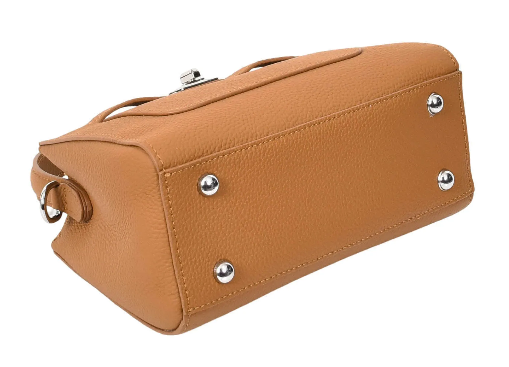 Halifax Women Small Leather Top Handle Shoulder Handbag Tan