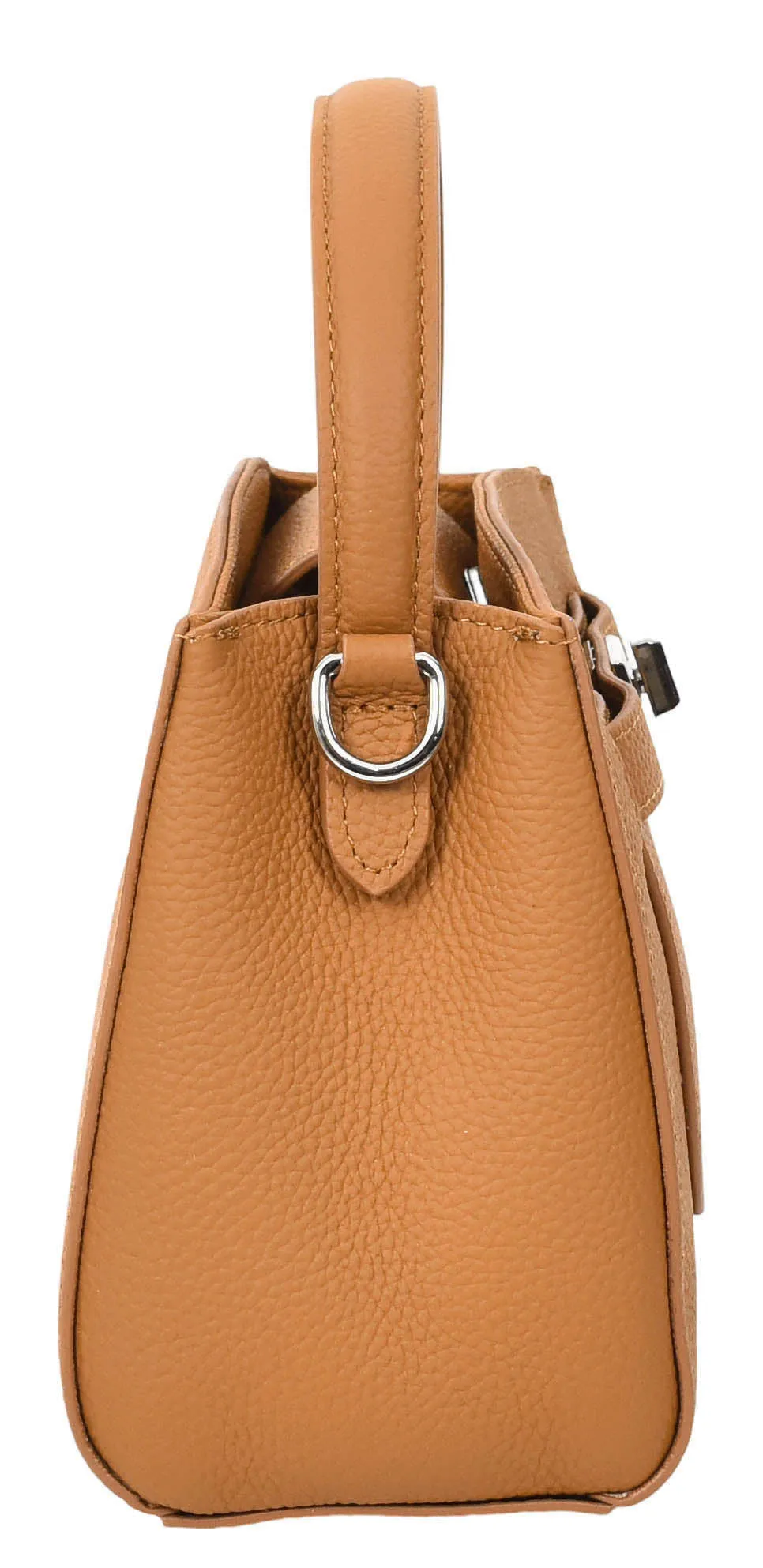 Halifax Women Small Leather Top Handle Shoulder Handbag Tan