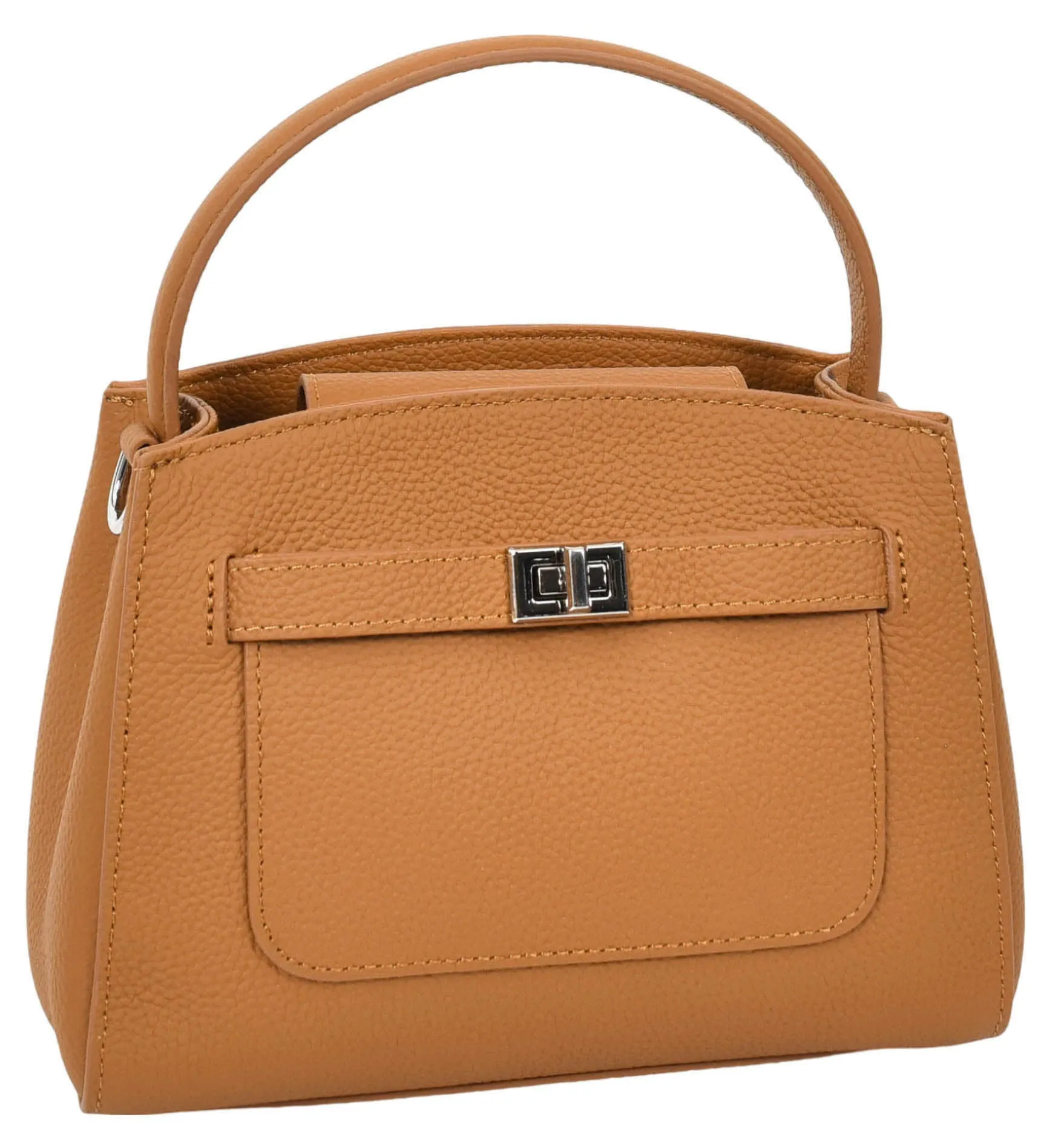 Halifax Women Small Leather Top Handle Shoulder Handbag Tan