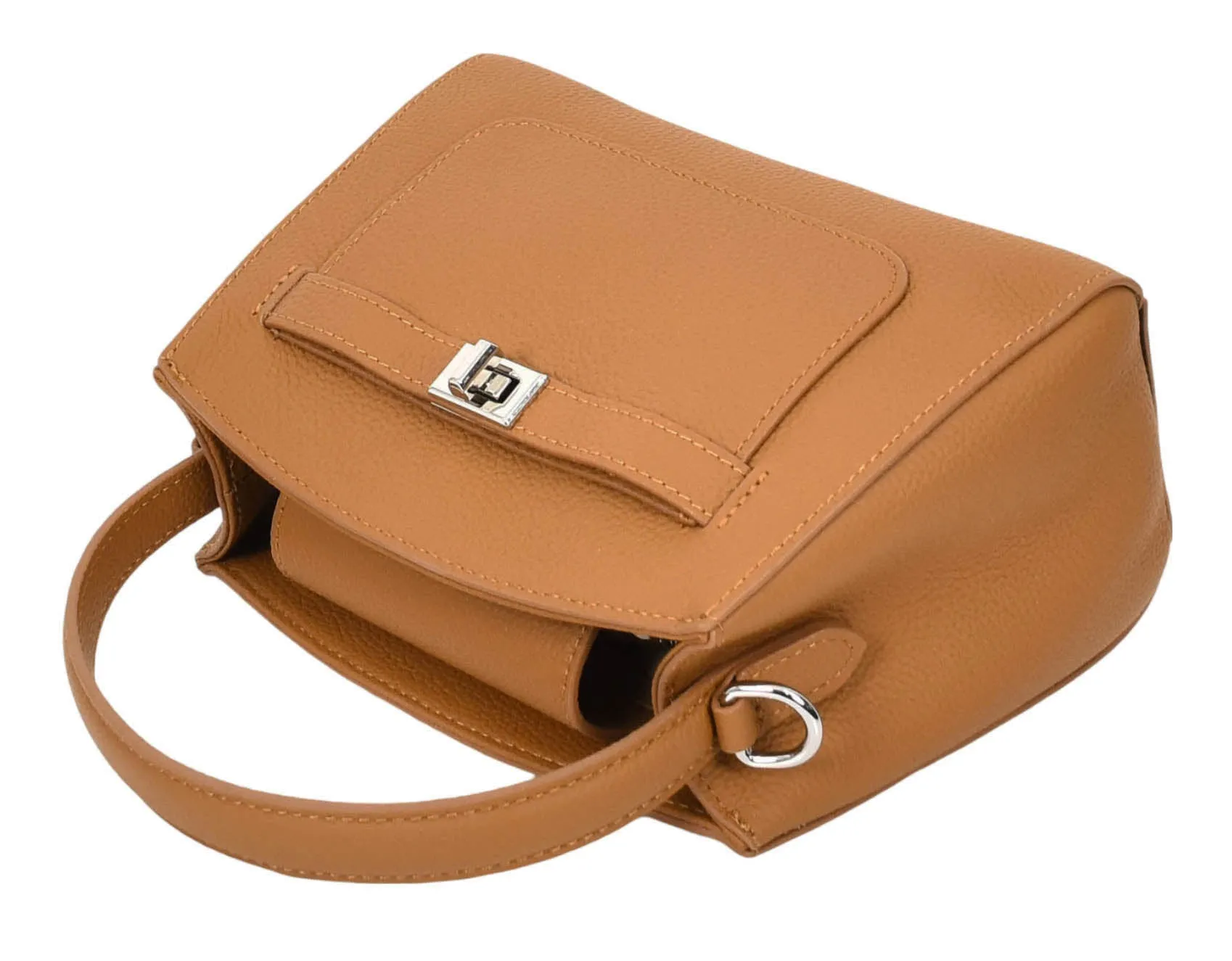 Halifax Women Small Leather Top Handle Shoulder Handbag Tan