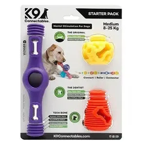 K9 Connectables Starter Pack Purple & Orange & Yellow  - Medium