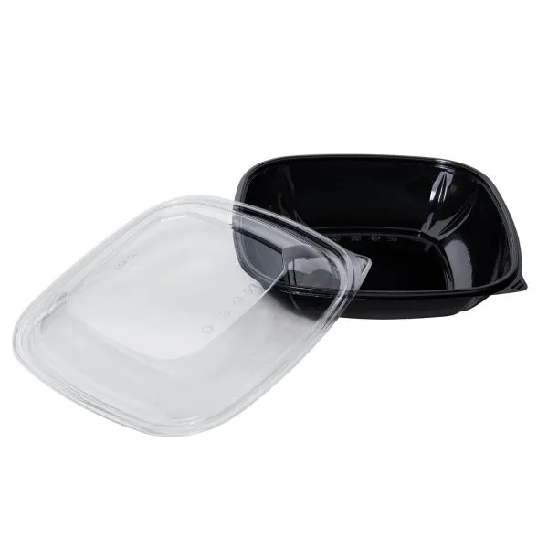 Karat 80oz PET Square Bowl, Black - 50 pcs