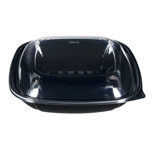 Karat 80oz PET Square Bowl, Black - 50 pcs