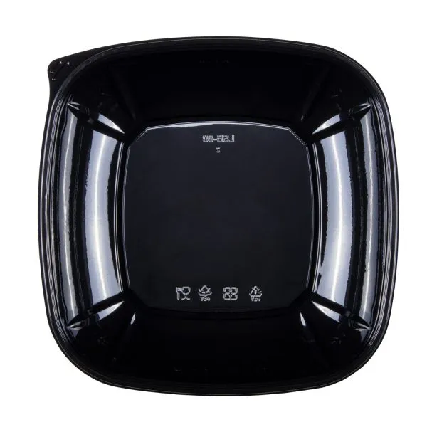 Karat 80oz PET Square Bowl, Black - 50 pcs