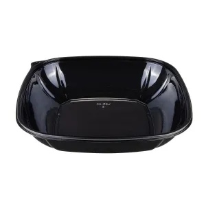Karat 80oz PET Square Bowl, Black - 50 pcs