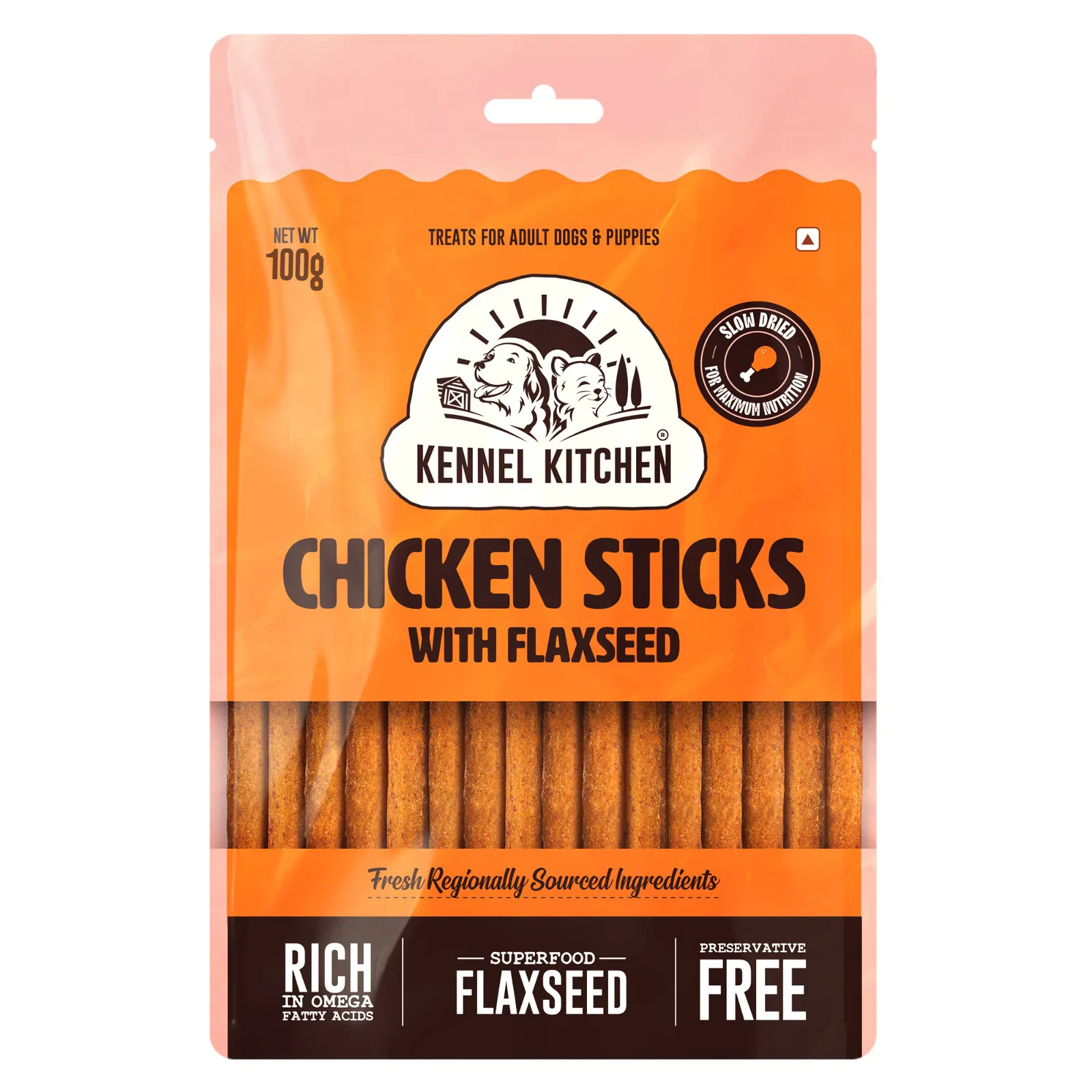 Kennel Kitchen Chicken & Flaxseed Sticks with Skatrs Bone Rope Chew Toy Combo for Dogs