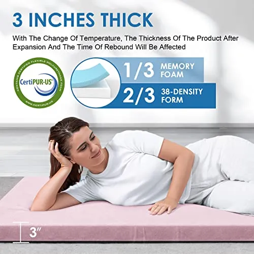 KingChii CertiPUR-US Memory Foam Camping Mattress, Sleeping Pad