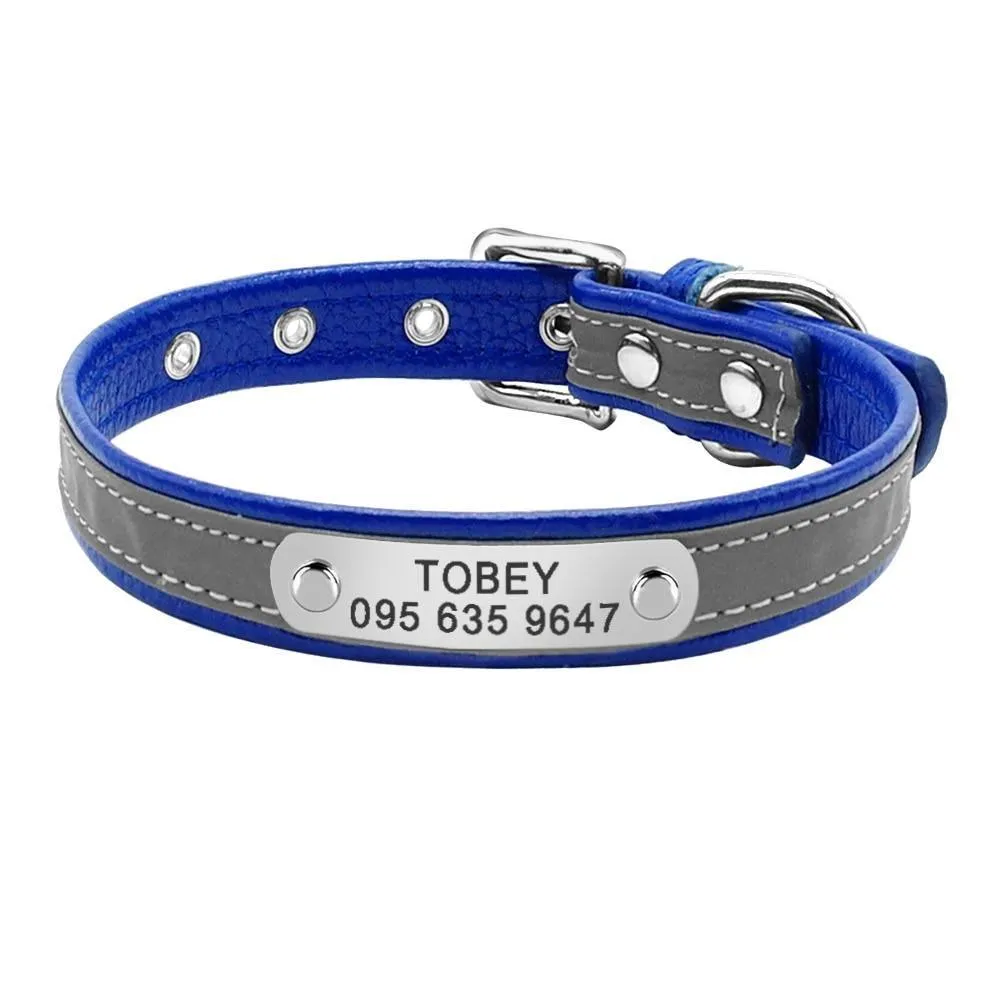 Leather Nameplate Cat Collar