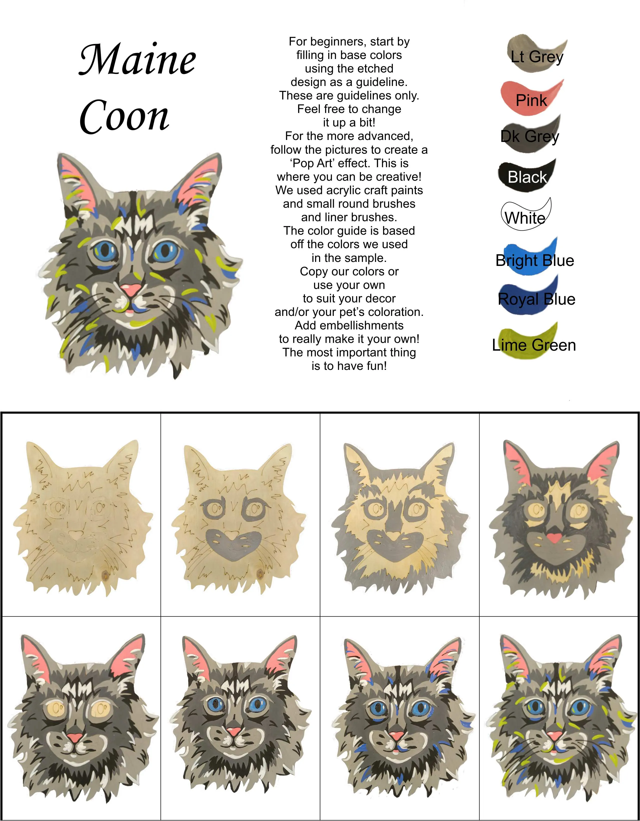 Maine Coon Cat-DIY Pop Art Paint Kit