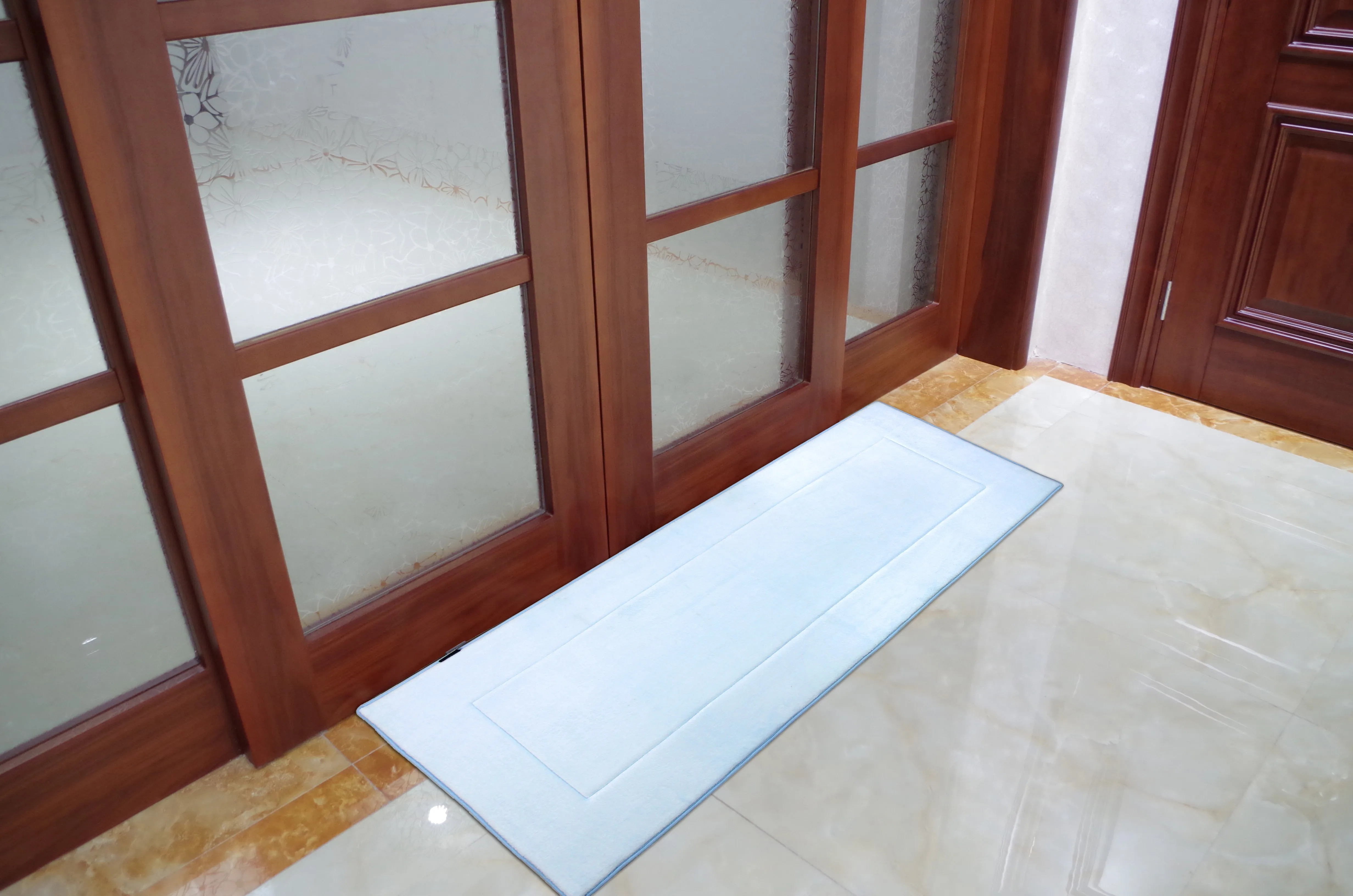 Memory Foam Runner in Sky Blue, 2 x 5 ft
