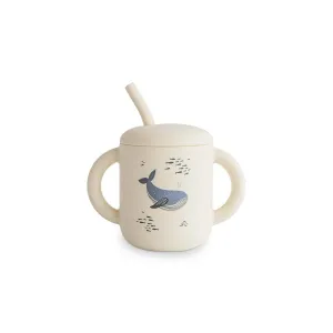 Mushie Training Cup   Straw - Whales