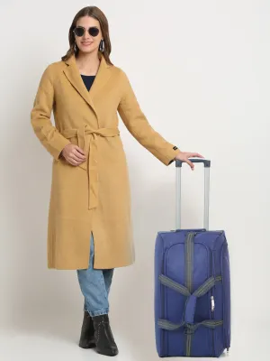 Navy Printed Large Duffel Trolley Bag