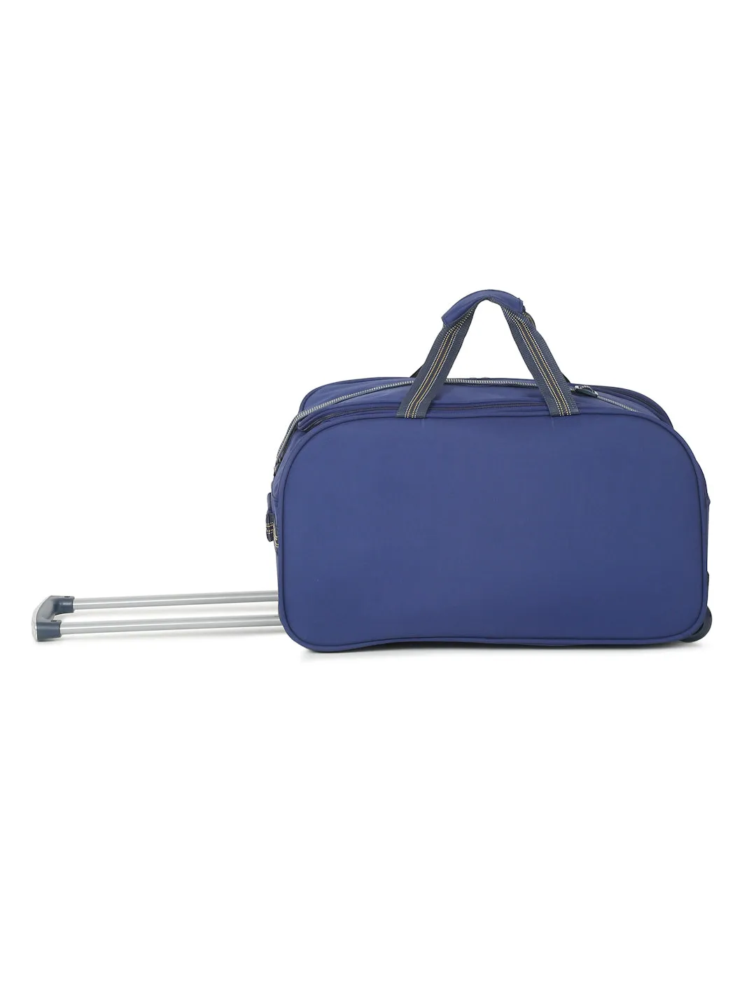 Navy Printed Large Duffel Trolley Bag