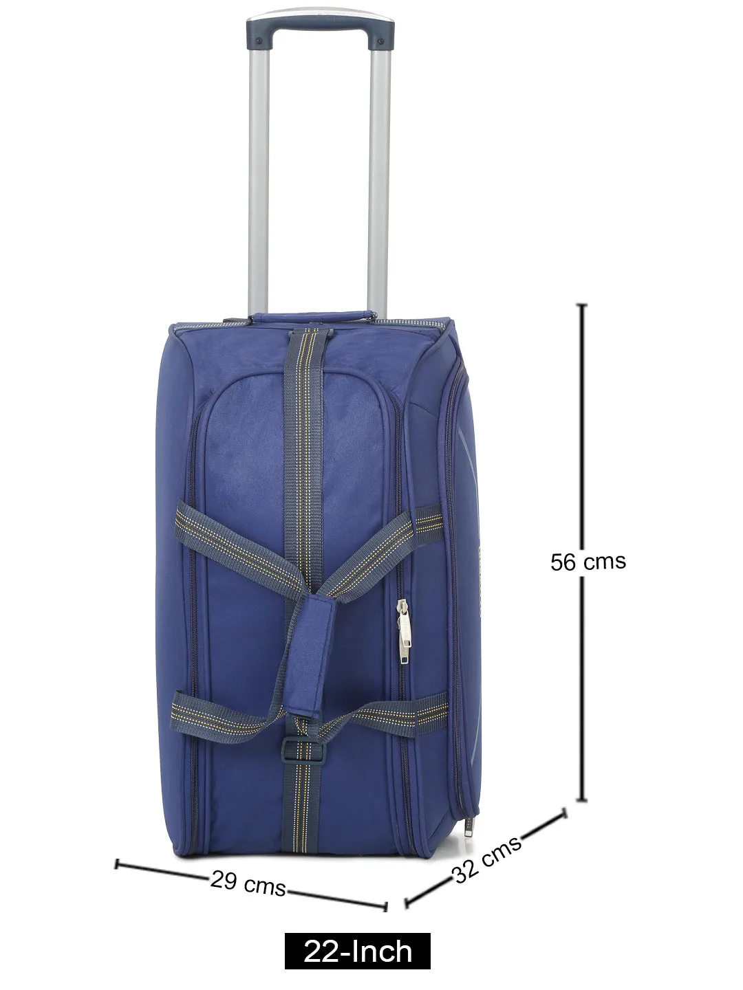 Navy Printed Large Duffel Trolley Bag