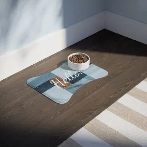 Personalize Pet Food Mat - Blue Ocean Patterns