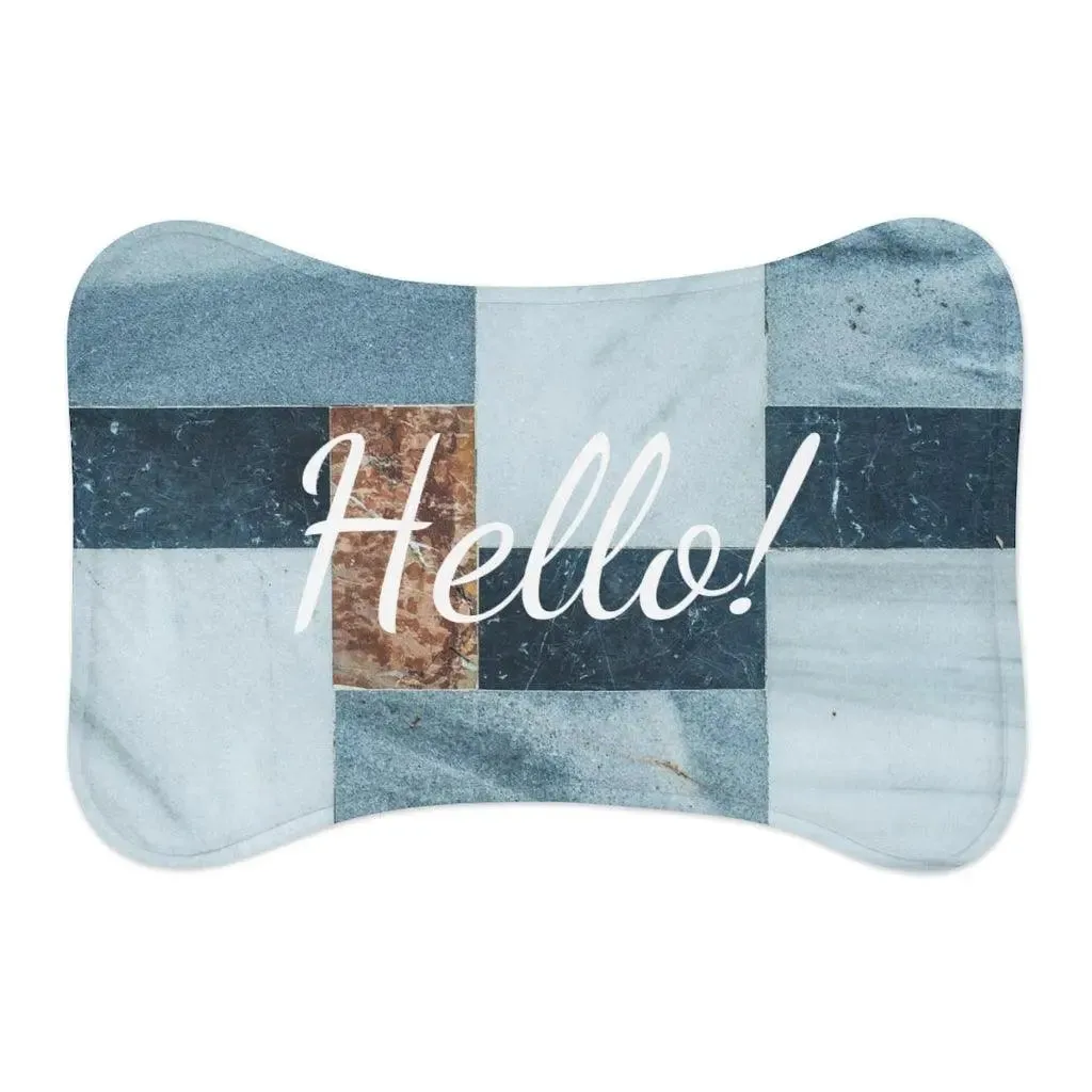 Personalize Pet Food Mat - Blue Ocean Patterns