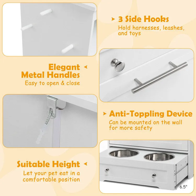 Pet Feeder Station with Stainless Steel Bowl