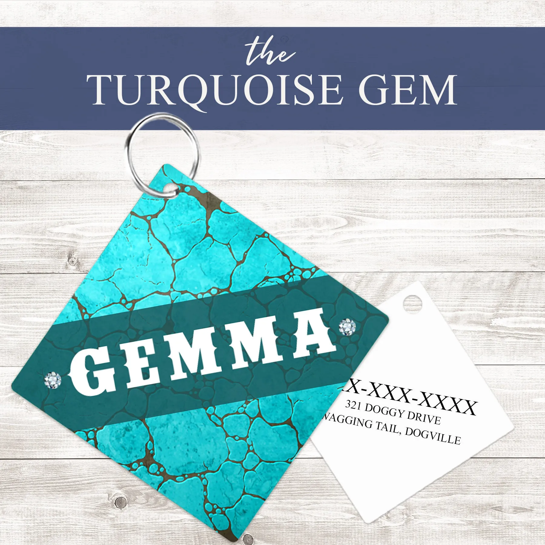 Pet ID Tag | Rustic Turquoise
