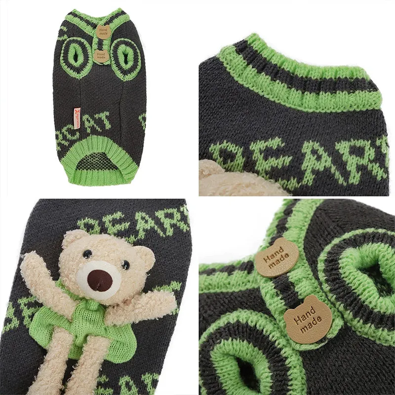 Pet Sweater with Bear Doll