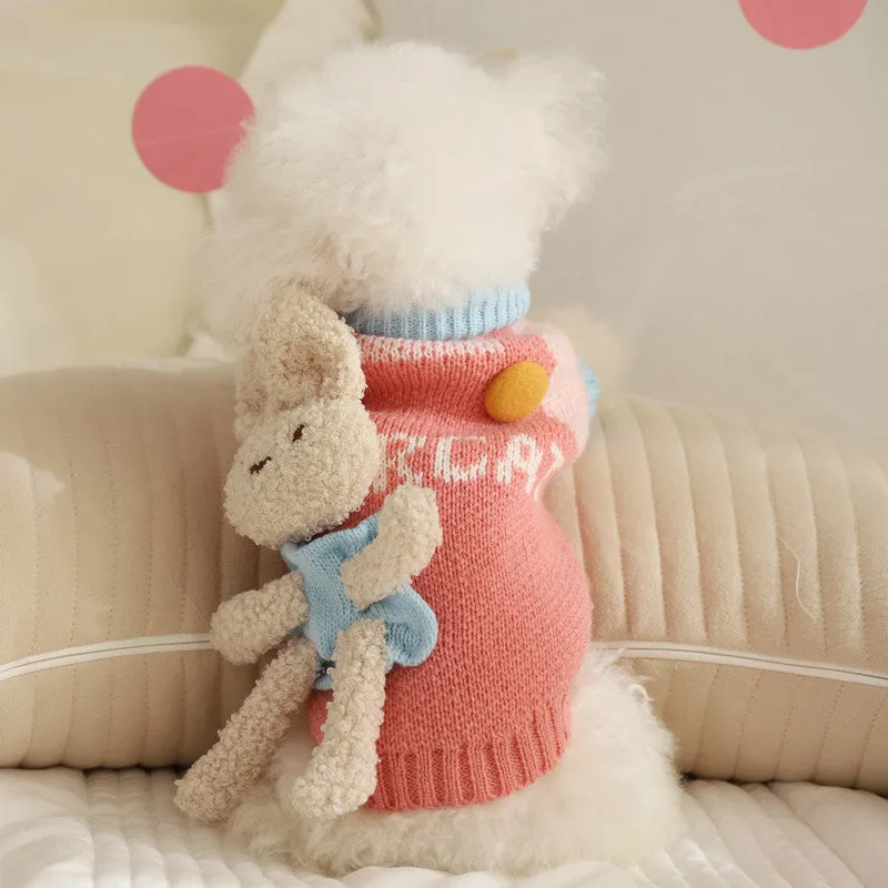 Pet Sweater with Bear Doll