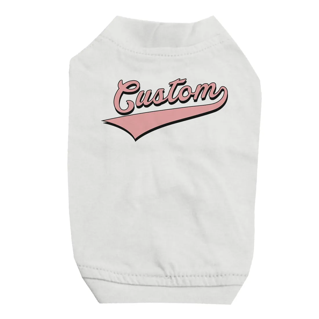 Pink College Swoosh Classic Personalized Pet Shirt for Small Dogs