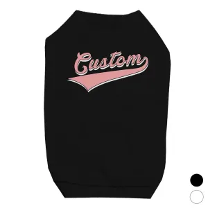 Pink College Swoosh Classic Personalized Pet Shirt for Small Dogs