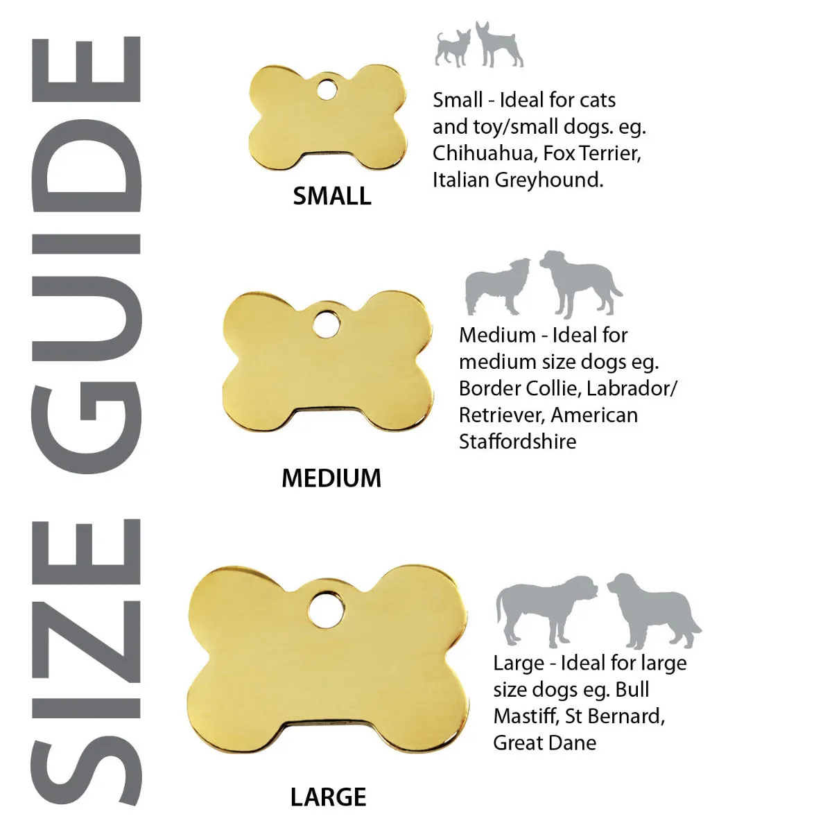 Red Dingo Brass Bone Pet ID Dog Tags