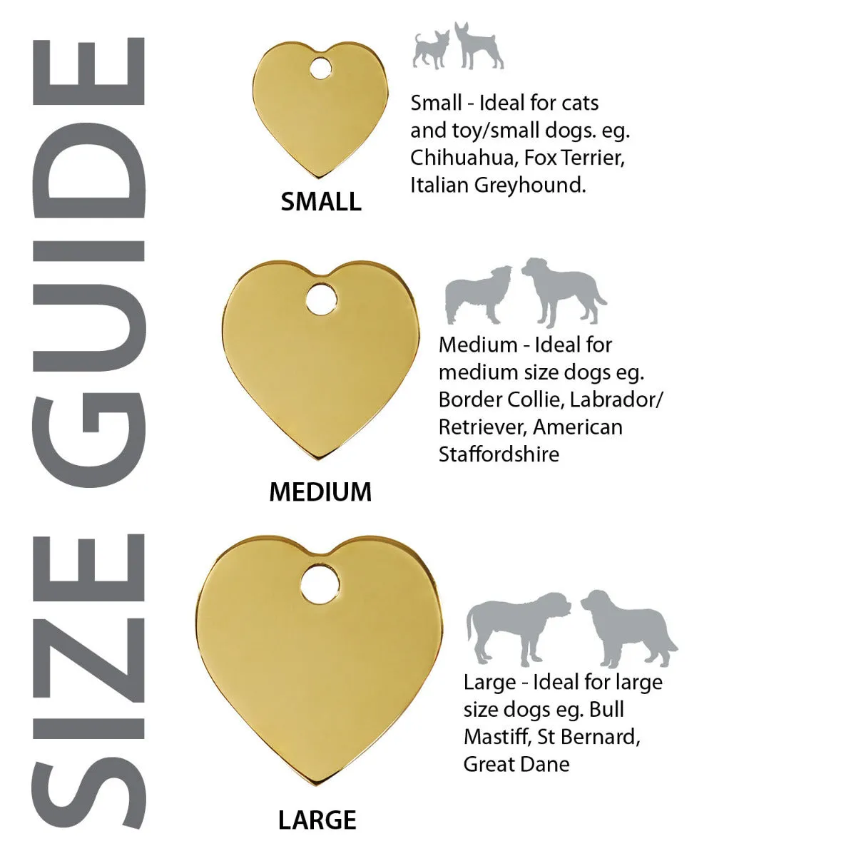 Red Dingo Brass Heart Pet ID Dog Tags