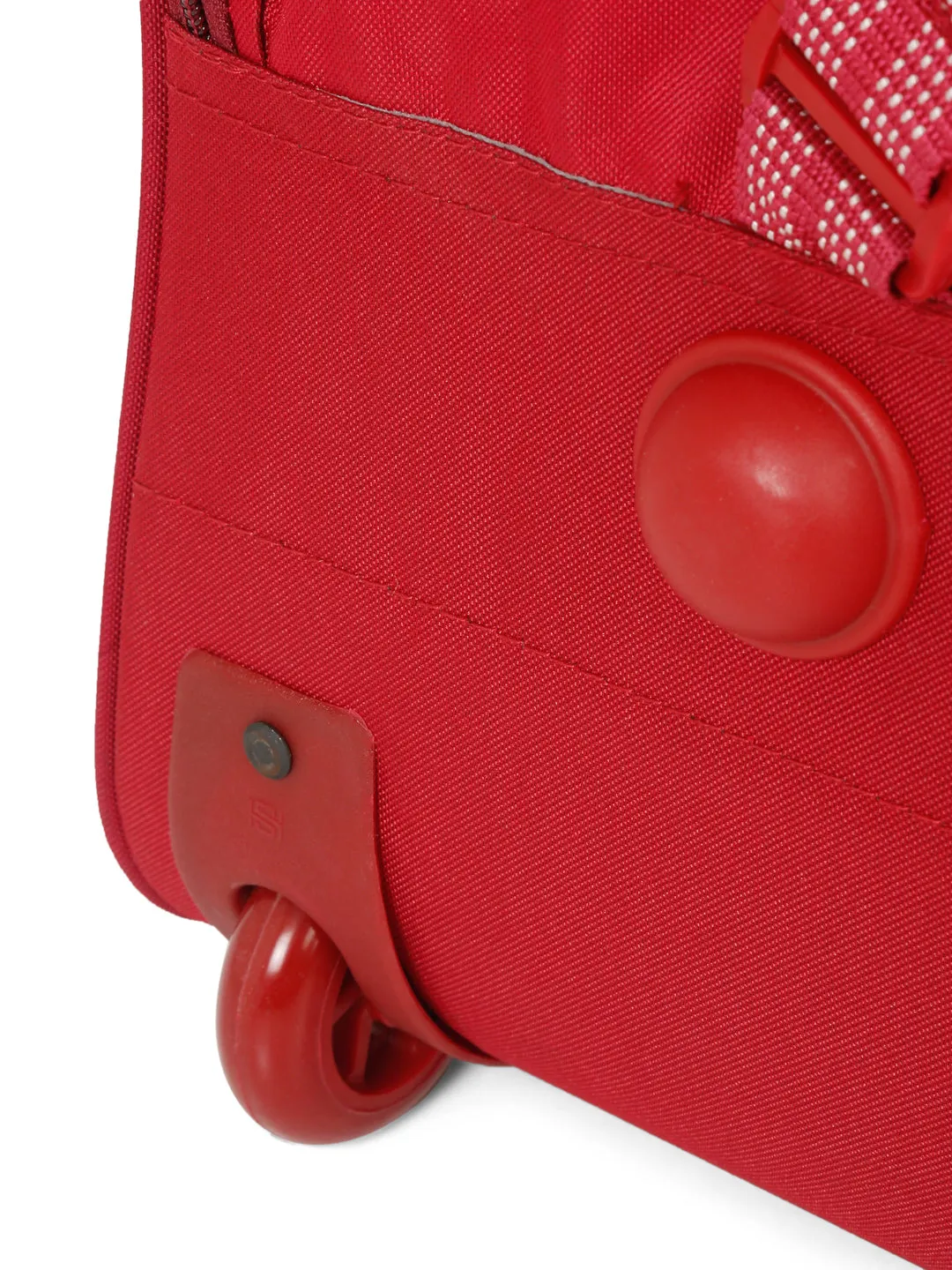 Red Printed Large Duffel Trolley Bag
