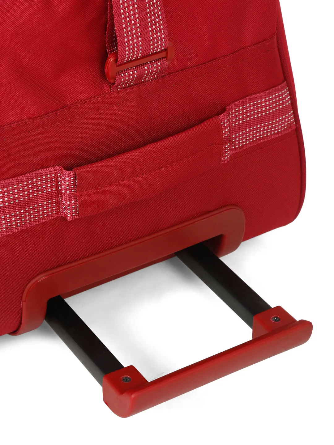 Red Printed Large Duffel Trolley Bag