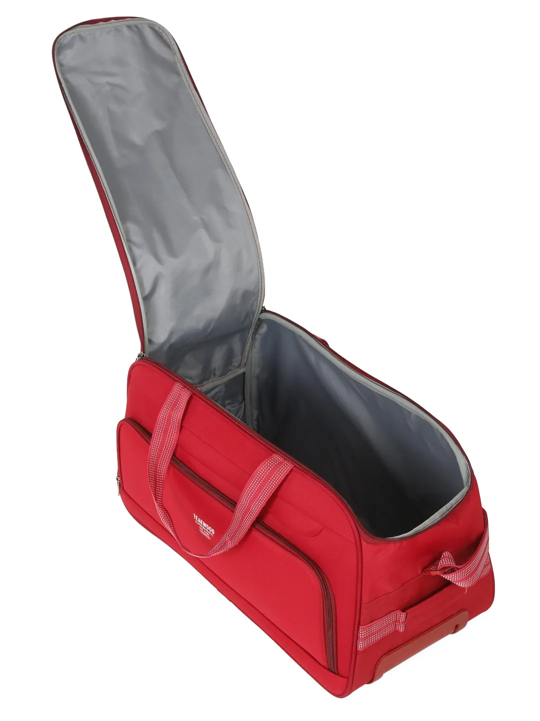 Red Printed Large Duffel Trolley Bag